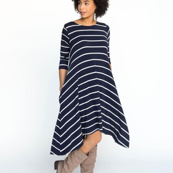 Sway Dress Navy and Ivory - Picture 2 of 3